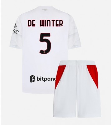 AC Milan Koni De Winter #5 Udebanetrøje Børn 2026-27 Kortærmet (+ Korte bukser)
